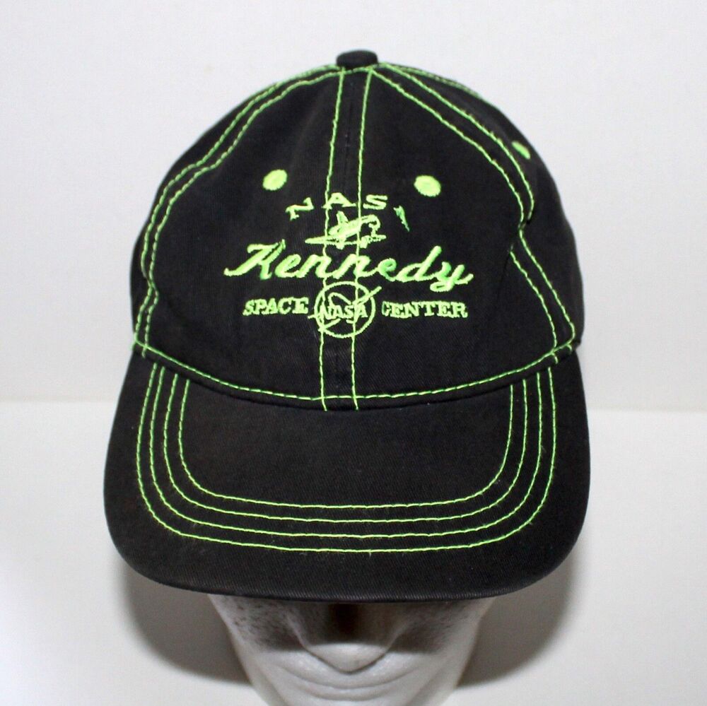 NASA Kennedy Space Center Hat cap youth size Snapback black neon green boy girl